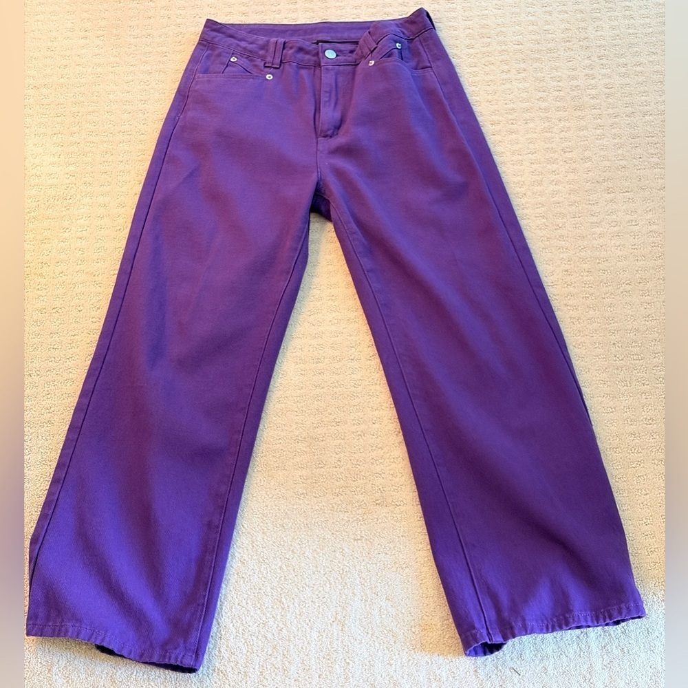 Cider Purple High Waisted Wide Leg Jeans